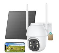 4G LTE caméra de surveillance extérieure solaire avec carte SIM 2K HD 3MP PTZ caméra sans fil sans WLAN extérieur batterie couleur/IR vision de nuit détection PIR