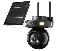 4G LTE Camera de Surveillance Sans Internet,2K+2K Double Caméra 4G Autonome,Camera 4G Solaire Exterieur avec Batterie 15600mAh,Détection de Mouvement,Vision Nocturne Couleur,Suivi Automatique,IP66