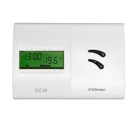 4GREEN CC 10B - Thermostat Programmable Digital Hebdomadaire, Thermostat d'Ambiance pour Chauffage et Climatisation à Piles, Montage Mural, Écran LCD, Blanc
