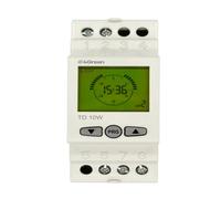 4GREEN TD 10W - Interrupteur Horaire Numérique, Minuteur pour Rail DIN 2 Modules avec Programmation Hebdomadaire, écran LCD Rétroéclairé, Relais 16 A, Changement Automatique Heure été/Hiver, Blanc