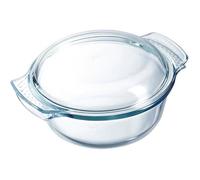 4in1 Cocotte Ronde en Verre Ultra Résistant avec Couvercle 3.7 L Plat Four Multifonction Compatible Four Micro-ondes 4 9L