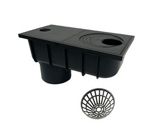 4INSTALATOR Siphon de gouttière avec tamis - Pour descente d'eau de pluie de 50 mm à 110 mm - DN110 - Noir - Universel - Pour différentes tailles de tuyaux