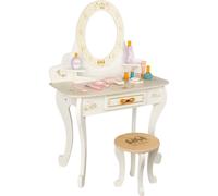 4iQ Table de maquillage pour enfants MIA en bois 60x30x90 cm blanc avec chaise