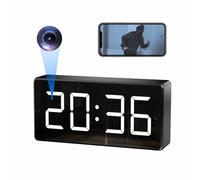 4K Horloge Camera Espion sans Fil WiFi caméra de surveillance - Black | 4K,angle large 170°,Wi-Fi 2,4 et 5G,vision nocturne,détection de mouvement,horloge,sécurité intérieure,appli mobile