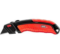 4K5 Cutter avec lame trapézoïdale revêtue de carbone | UK, Coupe-ruban intégré, Magasin à lames intégré, Changement de lame sans outil, 2 lames de rechange incluses