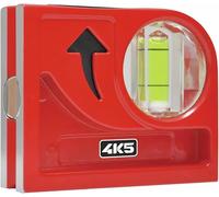 4K5 CYM Niveau à bulle de poche mini avec rainure en V | Miroir de renvoi, 2 aimants en terre rare, Surfaces de mesure fraisées des deux côtés