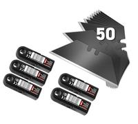 4K5 Lot de 50 Lames de Rechange SK2 pour Cutter 19 mm | Lames Trapézoïdales TI 10 B, Triple Bord de Coupe, Revêtement en Carbone, Utilisation Universelle, Durable