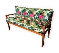 4L Textil Coussin de Banc de Jardin Coussin de balançoire hollywoodienne Coussin de Banc Coussin de Banc d'extérieur Coussin de Banc de Jardin (180x60x50 cm, Fleurs Vertes)