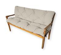 4L Textil Coussin pour Banc de Jardin, balancelle hollywoodienne - Coussin d'assise et de Dossier - Résistant aux intempéries - 100 x 60 x 50 cm - Crème résistante aux UV