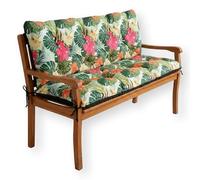 4L Textil Coussin pour banc de jardin - Coussin pour balancelle hollywoodienne - Pour l'extérieur - Pour banc de jardin - 110 x 50 x 50 cm - Fleurs vertes