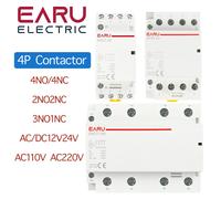 4P 16-100A AC/DC 24V 220V 50/60Hz Rail Din ménage AC contacteur modulaire contrôleur de commutateur 4NO 4NC 2NO 2NC bricolage maison intelligente hôtel AC110V