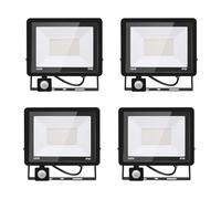 4PACK - Projecteur LED 100W Avec Détecteur de Mouvement, Blanc Froid (6000K) 10000LM, Extérieur IP66 Imperméable, Pour Sécurité, Garage, Couloir