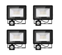 4PACK - Projecteur LED 30W Avec Détecteur de Mouvement, Blanc Froid (6000K) 3000LM, Extérieur IP66 Imperméable, Pour Sécurité, Garage, Couloir