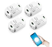 4pc Interrupteur Connecté, Interrupteur Wifi Smart Life,Alexa Interrupteurs | Interrupteur Connecté avec SmartLife/Tuya APP Télécommande, Interrupteur Wifi Smart Life Compatible Alexa/Google Assistant