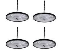 4PCS 200W Luminaire LED Atelier UFO 6500K Blanc Froid, Blivrig 20000LM LED Haute Baie, Suspension Lampe Industrielle IP65 Imperméable, Spot Eclairage de Plafond, pour Entrepôt, Usine, Marina