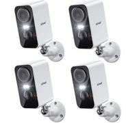 4PCS 2K Caméra Surveillance WiFi Exterieure sans Fil Batterie Vision Nocturne Couleur PIR Détection Audio Bidirectionnel IP65