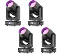 4PCS 300W Lyre LED Beam Lumière 18 Gobos 15 Couleurs RGBW Lumières de scène DMX Luminaires à tête rotative pour DJ Fête Bar Soirées Éclairage