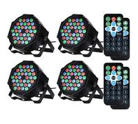 4pcs 36 leds Lumière Soirée Lampe de Scène Éclairage de Discothèque Projecteur Effet Spot Stade Télécommande pour Fête Soirée Bar