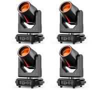 4PCS 380W Beam Lyre LED, Mise au Point Électronique 13+1 Motifs 14+1 Couleurs 8+18 Prismes Effet d'Atomisation pour Scène Club DJ Mariage Fête Noël