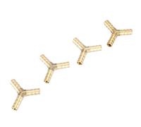 4pcs 8mm Connecteur Barbelé en Y en Laiton à 3 Voies, Connecteur de Tuyau de Carburant, Raccord en T pour Jointure Raccord Air Gaz Eau
