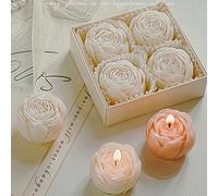 4PCS/8PCS/9PCS/12PCS Boîte cadeau de bougies parfumées en forme de rose, cire de soja faite à la main, parfum longue durée. Romantique, élégant, exquis, décoration intérieure parfaite pour toutes les 