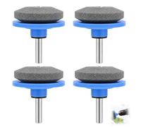 4PCS Aiguiseur de Lames de Tondeuse à Gazon Durable,Outils d’Affûtage pour Lames de Jardin en Corindon,Compatible avec Perceuse Électrique et Perceuse à Main pour Tondeuses,Haches,Pelles et Plus