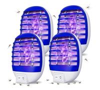 4pcs Anti Mouche Electrique, Anti Moustique Lampe,électrique avec lumière UV,Destructeur de Mouches Intérieur