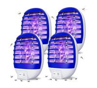 4pcs Anti Mouche Electrique, Anti Moustique Lampe,électrique Insecticide,électrique avec lumière UV,Destructeur de Mouches