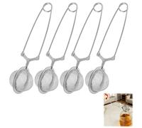 4PCS Boule à Thé, Boule A The Inox Avec Pince Pour Infusion The En Vrac Infuseur The Reutilisable Passoire Inox Alimentaire Pour The Herbes Epices Et Infusions Quotidiennes