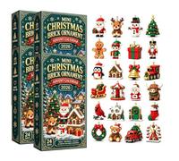 4PCS Calendrier de l'Avent 24 Jours Ornement Brique Noël Mini 2026 | Calendrier compte à rebours blocs construction avec anneaux, déco sapin Noël DIY, cadeau famille et amis