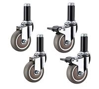 4pcs Caoutchouc Pivotantes Roulettes Industrielles pour Chariot