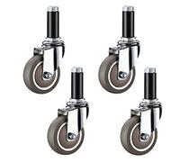 4pcs Caoutchouc Pivotantes Roulettes Industrielles pour Chariot