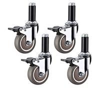 4pcs Caoutchouc Pivotantes Roulettes Industrielles pour Chariot