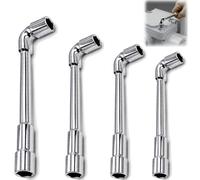 4pcs Cle a Pipe 6 Pans 7mm 8mm 10mm 13mm, Douille Hexagonales Coudées en L | Métriques ouilles Hexagonales à 6 Pans, Clef a Pipe CRV Acier au Chrome Vanadium pour Réparation Canalisations Voitures