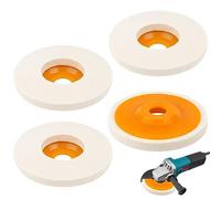 4Pcs Diamètre 125mm Laine Disque de Polissage, Disque de Feutre à Polir Meuleuse d'Angle Alésage 22mm, Disque de Roue de Polissage de Laine pour Polissage Verre, Céramique, Plastique, Métal, Marbr