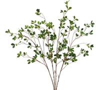 4Pcs Ficus Feuillage Artificiel 114cm Longue Tige Fleurs Plantes Artificielles Haut de Gamme Deco Interieur Exterieur Olivier Branche Feuille Fleur Artificielle pour Mariage Maison Table Décoration