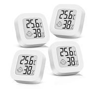 4PCS Hygromètre Numérique Thermomètre Intérieur Thermometre Frigo Digital, Petit Moniteur Mini Numérique à Haute Précision Capteur Humidité Température Station Meteo Interieur Exterieur Maison/Cave