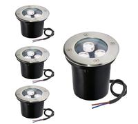 4PCS Lampe Jardin Enterré - 3W Spot Encastrable Exterieur Rond, Projecteur Encastré Étanche IP67, Projecteur LED Extérieur, pour Lampe D'éclairage Cour Chemin Jardin Garage ( Color : White Light , Siz