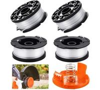 4Pcs Ligne de bobine de remplacement de coupe-bordures de coupe-bordure avec couvercle de bobine pour Black et Decker