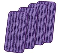 4Pcs Lingettes Reutilisable, Chiffon Recharge pour Swiffer WetJet Wood | Lingette pour Swiffer Wetjet Balai Spray, Serpillières en Microfibre Remplacement, Tampons de Vadrouille, Humides et secs