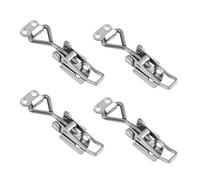 4PCS Loquet à Bascule Acier Inox Loquet de Serrage, Sauterelles de Menuisier, Capacité de Rétention 100kg 220lbs, Sauterelle de Serrage Réglable, Fermeture Capot Fermeture à Levier pour Armoire Porte
