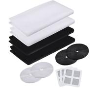 4pcs Moustiquaires pour Fenêtres Noir et Blanc, Filet Écran Insecte,Filet Moustiquaire Fenêtre,1,5*2m,4 rouleaux de Rubans adhésif