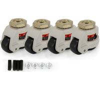 4Pcs Nylon Jantes pivotantes en alliage léger Roulettes de nivellement Transport de machine flexible Capacité de charge 250KG