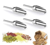4Pcs Pelle à Glace en Acier Inoxydable, Pelle à Farine, Pelle à Nourriture, Pelle à Sucre, Pelle Pratique de Cuisine/Bar/Jardin/Supermarché, pour Farine, Glaçons, Nourriture, Haricots