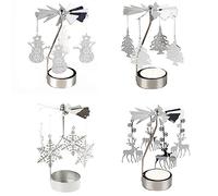 4Pcs Photophore, Porte-Bougies À Réchaud Bougeoir Bougie Chauffe-Plat Carrousel Bougeoirs Chandelier Noel, Chandelier En Métal Idéal Pour Les Mariages, Décoration De Maison, Table Et De Cadeaux
