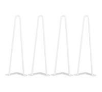4pcs Pied Meuble Scandinave, Pieds de Table pour Meubles et Bureau en Acier, Pied de Table Metal blanc Industriel,