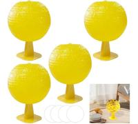 4pcs Piège à mouches à fruits, boule collante, piège à mouches multifonction en forme d'agrumes pour mouches à fruits