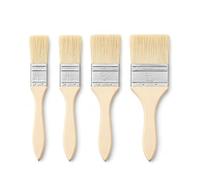 4PCS Pinceau Plat Spalter 1/1,5/2/2,5 Pouces, Set Épais avec Manche en Bois pour Peinture, Vernis, Lasure, Colle, Bois Extérieur, Mur, Meuble, Porte, DIY, Rénovation et Bricolage