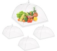 4Pcs Pop-up Cloche Alimentaire Tente, Maille Housse Couverture de Nourriture Pliante Couvre Plat Anti-Mouches Moustiques, Maille