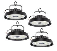4pcs Projecteur LED Exterieur 300W 51000lm, LED Lampe-Spot Eclairage 5000K Blanc Froid, 90° Angle UFO Highbay Light, IP65 Lampe Industrielle pour Hangar,Usine,Entrepôt,Chantier,Garage,Gymnase